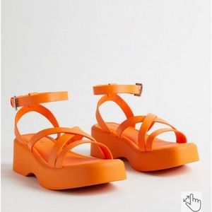 Orange Platform Sandals